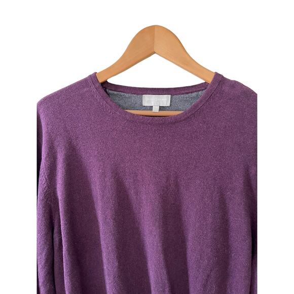Hickey Freeman cotton cashmere crewneck sweater eggplant L - Picture 2 of 6